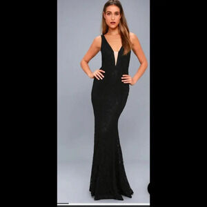 Lulus Everly Black Lace Maxi Dress